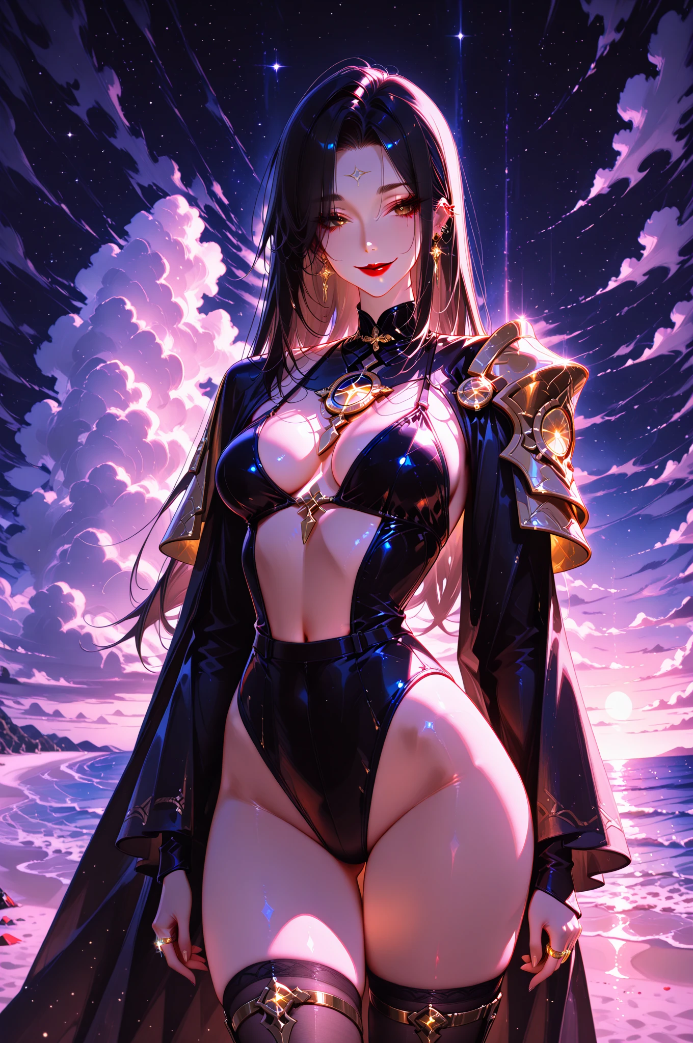 A young 15- yr old native European girl with lovely charming face,( pale skin texture masterpiece),(tomboyish braided look), (( wearing horns)), (smiling with exposed teeths showing large fangs)(perfect full body detailed anatomy), (Super accessories detailed), (meditating ), (perfect detailed bright sparkling eyes),( short illuminating onyx gemstone crystalized hair), ((expose big hard erect nipples))(( exposed panty ))((legs wide open showing pussy line))(( Wearing transparent illuminating costume of a vampire)), holding a treasure drinking glass or heart gemstone artifact (( illuminating different lights covering the sorrounding atmosphere)) on its back wearing beautiful large bat wings detailed design, The character solemnly praying, 7 different perspective view of that same girl & face profile sheet character style
