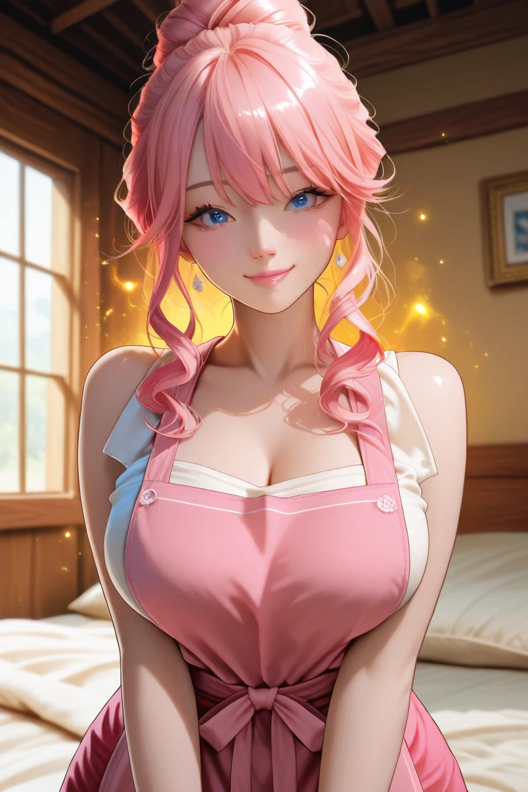 Best Quality,High resolution,8k,(plain white background, no patterns, no textures, just a plain white background:1.3),Masterpiece:1.2),beautiful girl,(Shiny pink hair),messy hair,Beautiful pink eyes,From the viewer's perspective, a seductive woman leans in close, (holding a fork with a piece of cake just inches from your lips:1.3), her eyes locked on yours with a playful yet intense gaze. She’s dressed in a sleek, form-fitting outfit that accentuates her curves, and the warm atmosphere of the room, filled with balloons and streamers, enhances the celebratory mood,Gentle look,A refreshing look,smile,Best quality,Best Quality,Aesthetic and aesthetic:1.2,Best details((Super detailed))(High-definition CG illustrations),Slender body,smile,blush,Mature look,cute,Scrounge,Looking up,Being spoiled,super model