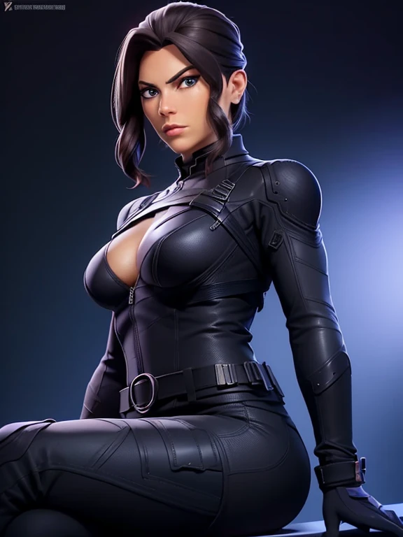 helle parr,latex outfit,long black hair,vivid purple eyes,smoky makeup,big round butt,perfectly sculpted abs,(best quality,4k,8k,highres,masterpiece:1.2),ultra-detailed,(realistic,photorealistic,photo-realistic:1.37),portrait,dark and moody lighting,vivid color grading, sexy face, blushing, oiled up, nsfw, small tits, cleavage towards camera, big cameltoe, huge ass, curvy, exposed breast, exposed, mid 30 of age,