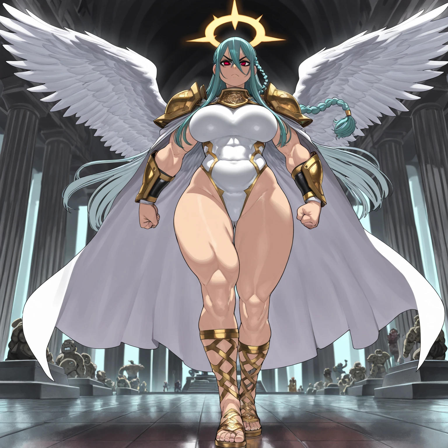 ((side profile)), ((full body view:1.4)), ((masterpiece)),(((best quality))), ((egyptian empress, mature face)), ((middle eastern eyes:1.4)), ((Vulture crown:1.4)), (((septum piercing)), defined cheekbones, high cheekbones, illustration, ((muscular:1.3)), ((gold:1.4)), sexy bimbo, (gigantic breasts:1.7) ((long Egyptian headpiece)), black hair, ((detailed face:1.4)) beautiful woman, (egyptian:1.4), colored skin, (black skin:1.4) , (red lipstick:1.4), shiny skin, ((skindentation)), scribbles and marks,(puffy lips:1.4) , (temple: 1.5), ( at night: 1.5), rough sketches, pose, 8k,16k, ( background, white background: 1.3) ((warm color palette)), ((ancient aesthetic))