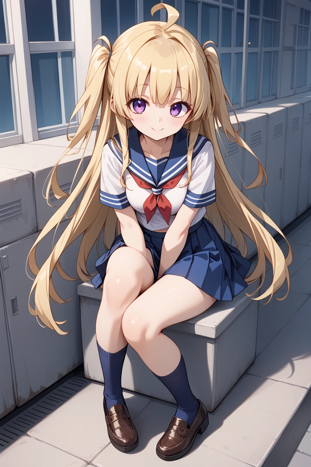 best qualtiy, tmasterpiece, 超高分辨率, realisticlying, 1 girl, Long pale yellow hair,Heterochromic pupils,plumw, Loli set,M-legs,grievance,Purple stockings