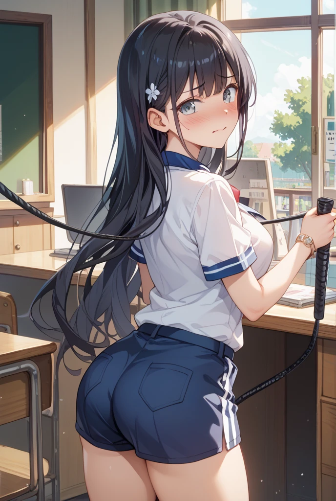 8K，Girl farts， The fart blew up the skirt，the shy
