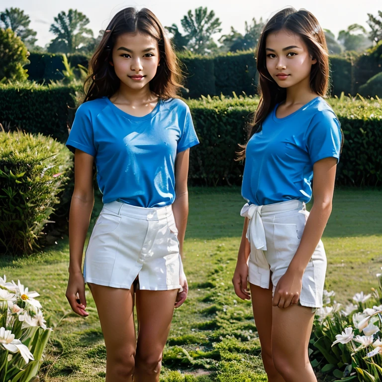 a young girl,long black curly hair,crystalline blue eyes,natural makeup,radiant skin,sexy body,smooth skin,enchanting,dark and white jacket, t-shirt oversize, shorts short tight,big round ass,arched back,sexy pose,joyfully smiling,ultra-realistic skin texture)),playing soccer, full body,face realistic,8k,perfect eyes,FujiFilm xt3,Gold hour,85mm,best quality,high resolution