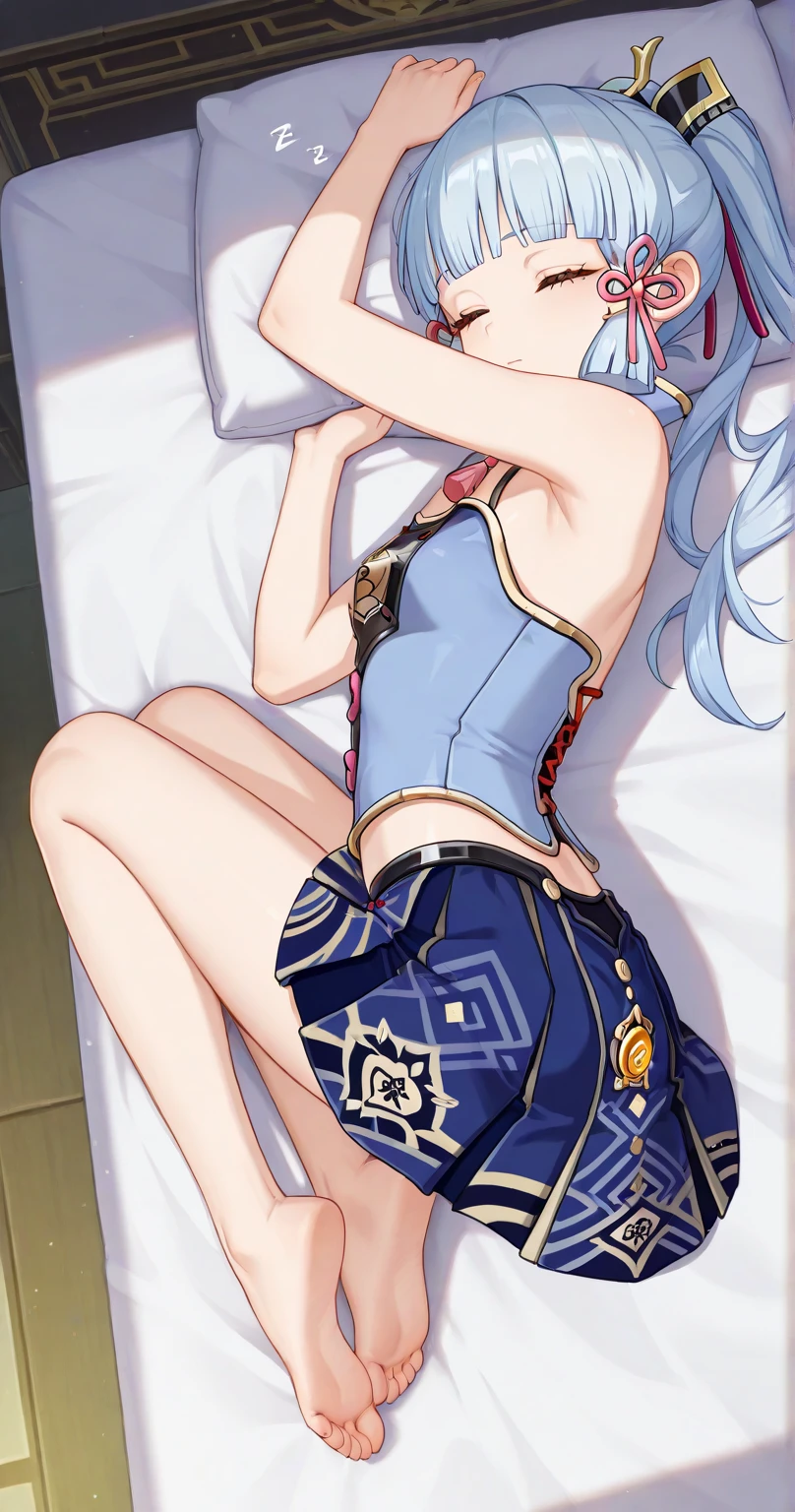 Best Quality,extremely detailed,animated style,1 girl,waist length hair,Straight hair,Dark black hair with blue highlights.,Braid on top of head.,Horse tail,Beautiful detailed eyes,squinted eyes,dark blue eyes,huge breasts,SMILE,garter belt,Idol princess dress,Fluttering and mysterious clothes,hair ornament,((((Princess Room)))), lying down, ((Fashion))