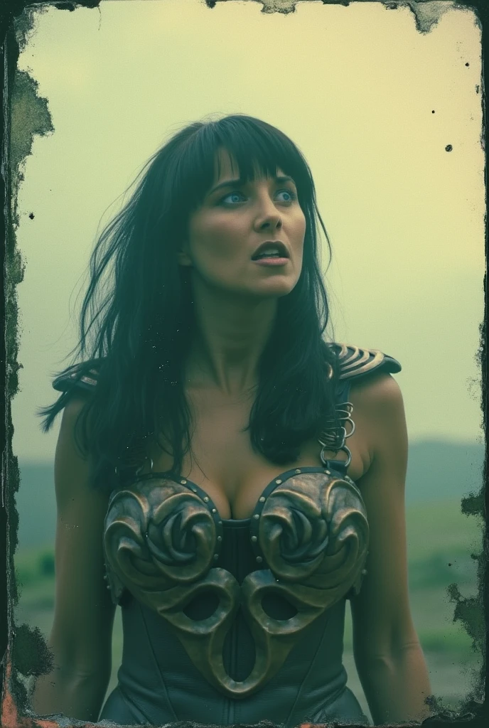 realistic, ultra-detailed, 1girl, Nancy Adams, long braided black hair, beautiful detailed blue eyes, beautiful detailed thin lips, round face, large breasts, cheerleader uniform, holding a serrated dagger, arrogant expression, zombie slayer, protagonist, best quality, 8k, highres, photorealistic, hyper detailed, studio lighting, vivid colors, dramatic lighting, cinematic, conceptart style, dark fantasy, desolate city background