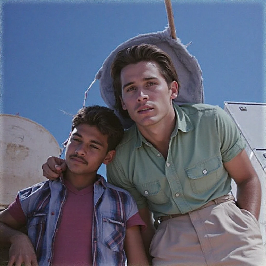 A 13-year-old boy travels to the 80s