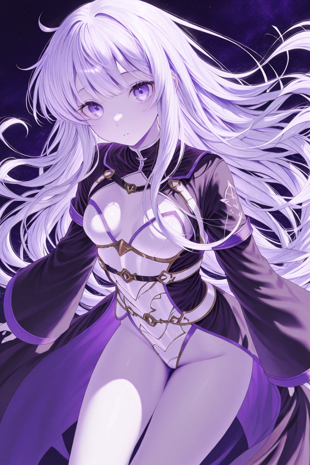 solo, female, sfw, medium shot, beautiful, young, slightly decayed, undead, subtle ethereal quality, long hair, silky hair, shimmering blonde hair, deep blue eyes, almost purple eyes, thick lashes, pale skin, flawless skin, faint scar, slender, graceful build,  frame, alluring, small breasts, pert breasts, narrow waist, juicy bottom, simple white gown that hugs her curves, egyptian, shy, curtains, night