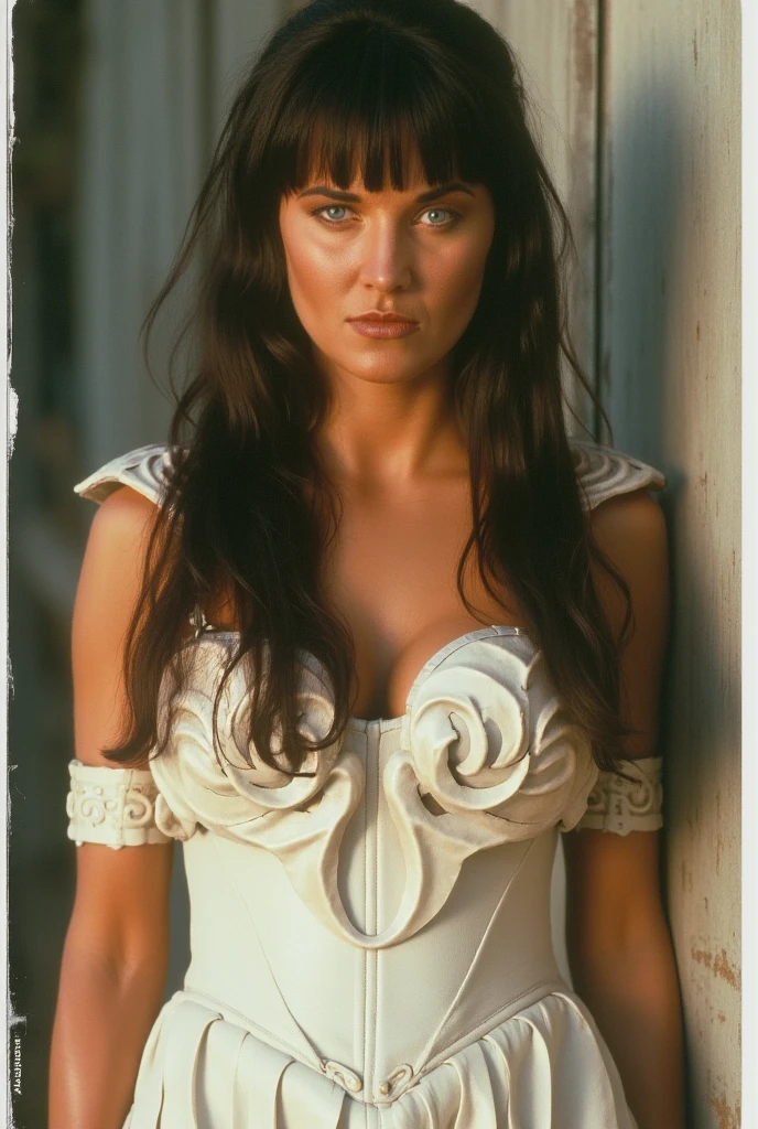 realistic, ultra-detailed, 1girl, Nancy Adams, long braided black hair, beautiful detailed blue eyes, beautiful detailed thin lips, round face, large breasts, cheerleader uniform, holding a serrated dagger, arrogant expression, zombie slayer, protagonist, best quality, 8k, highres, photorealistic, hyper detailed, studio lighting, vivid colors, dramatic lighting, cinematic, conceptart style, dark fantasy, desolate city background