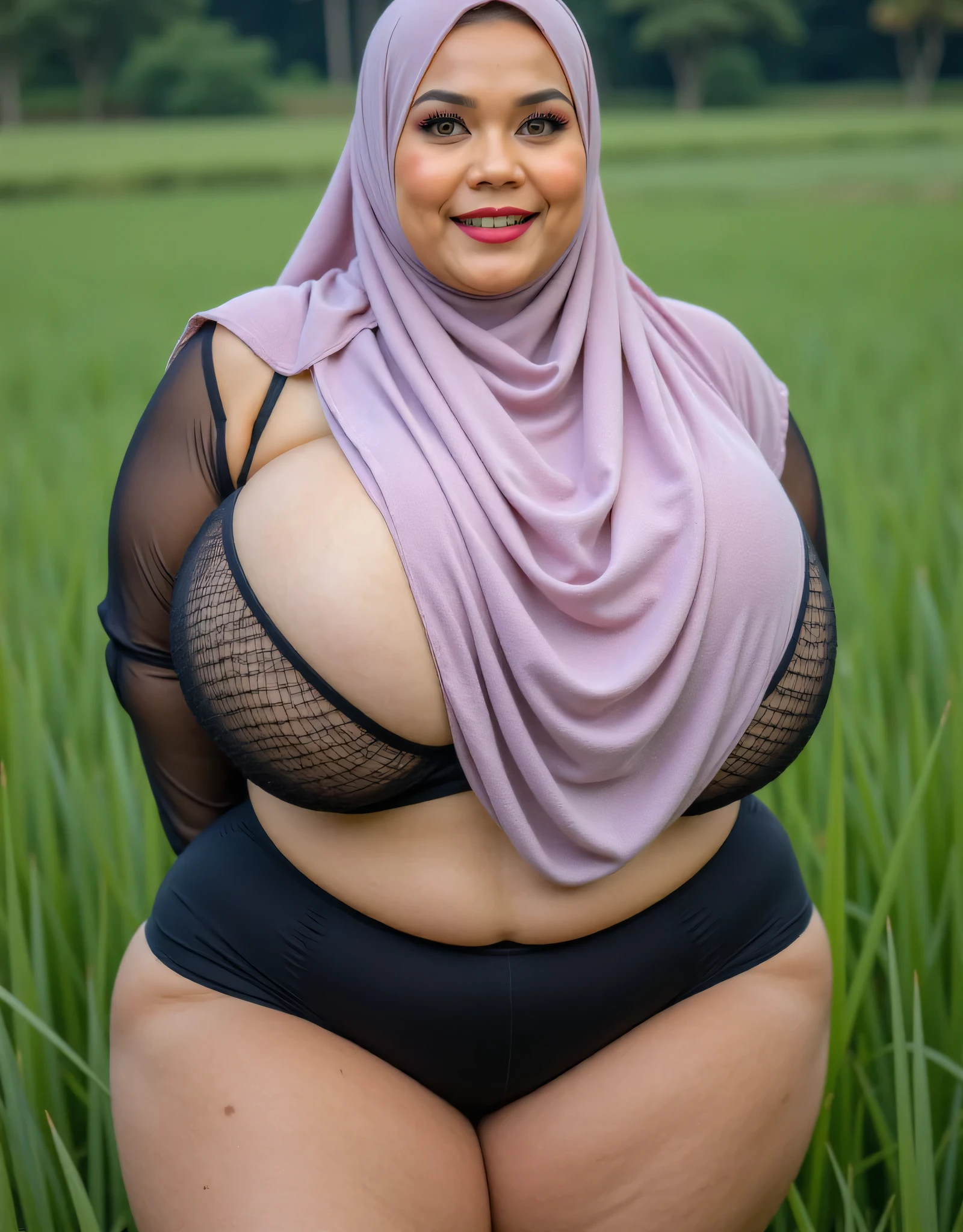 Soft smile (((uma loira, Uma ruiva,uma americana,Uma morena,uma malay,uma mexicana, uma japonesa))) (((Woman with hijab style, hijab with sexy dress)), (lace stockings), (((Wearing: diamond necklace and earrings))). RAW photo, full sharp, detailed face (high detailed skin:1.2), 8k uhd, dslr, soft lighting, high quality, film grain, Fujifilm XT3, (extremely beautiful face, sexy lips, beautiful red lips, Clear eyes, beautiful eyes), (big green eyes), pretty girl, face forward, intricate detail face, ((ultra detailed skin)) (skin texture, film grain), Detailed beautiful face, choker, aroused, MODE, big huge breasts : {Perfect Details hijab beautiful wearing lingerie and leggings dress: (((2 girls:1.5, girls artsy women))) pregnant 9 month (((pregnant Gorgeous artsy women holding teddy bear standing))) (((wearing a belt design by GUCCI))), ((beautiful pregnant)) Smile, very red lipstick, malay girl modern plain hijab, medium portrait shot , watery eyes , big eyes, pink glowing particles, (((wearing leggings))) ((big breast)), background: In The Graffiti Alley, Waste Container, Outside Stairs, (((Outdoor Unit))), proportional body,full body, detailed face, striking lips, dread hair, hair stuck, jewelry, silver, earrings, detailed Hijab, detailed eyes, black eyes, huge breasts, large breasts, big breasts, bursting breasts, big breasts, full breasts, exposed breasts, bare breasts, narrow waist, bare ass, big ass, bare belly, bare navel, big ass, bare belly, bare belly, sexy, shiny skin, perfect female body, lovely colorful lighting, Cheery atmosphere, flirty, freckles, gorgeous face, incredible detail to texture, in love, green eyes, lots of color, photorealistic, masterpiece, absolute babe, Colorful outfit, patterns,}
