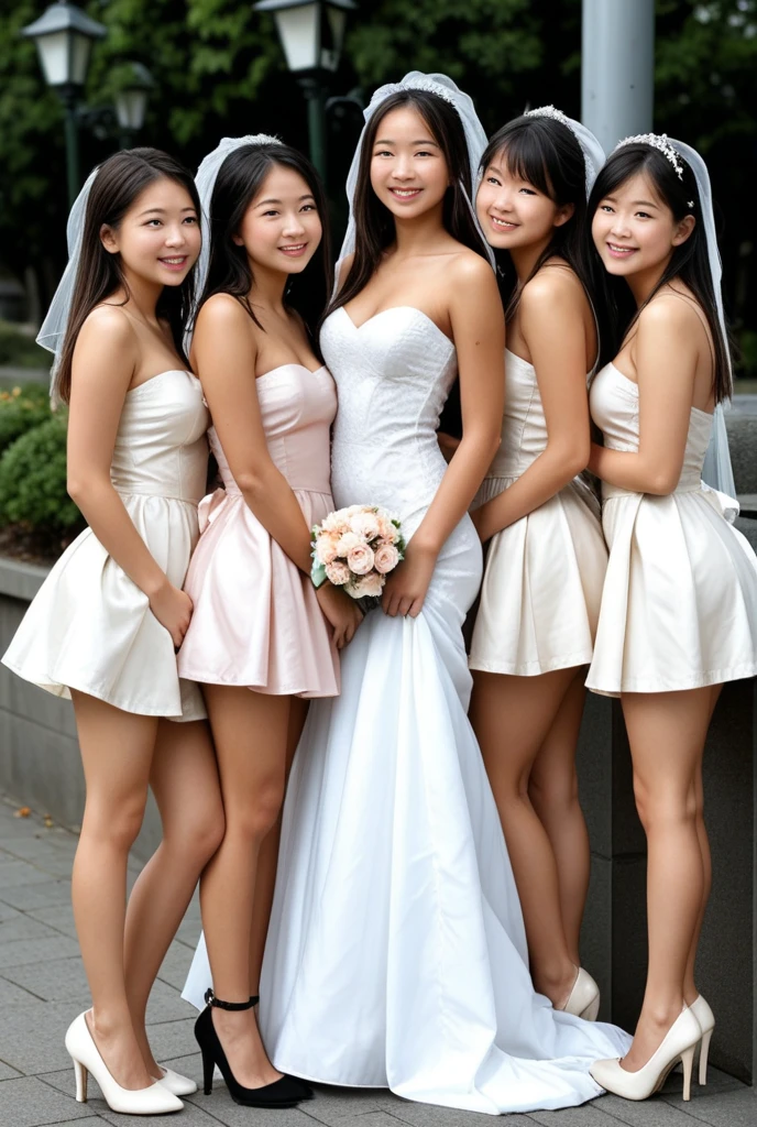 boobs get bigger,multiple persons,Lace transparent bikini,Faraway view,full bodyesbian,Long legs,high-heels,Royal Sister,Weddings