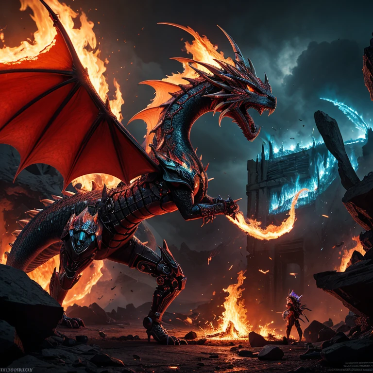 3D animation models cinematic shot two shirtless man with an epic battle between two ferocious beasts. a white dragon and A black Naga The blood of the two man splatters out in realistic 3D to transmit power in the middle of a scene that lights up in the style of a lightning wave. picturesque view of a thunder god halo, with golden flames, gorgeous and beautiful, Thai fantasy
