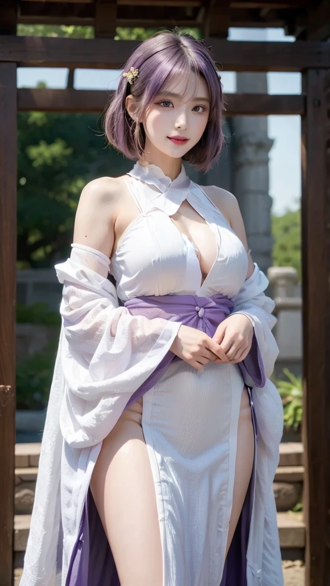 masterpiece,superlative,colored hair,outdoor,Transparent cheongsam,sling,Light tulle,wide hips,thin waist,Smooth, soft and delicate skin,plump breasts,sexy body,Scarce clothes
