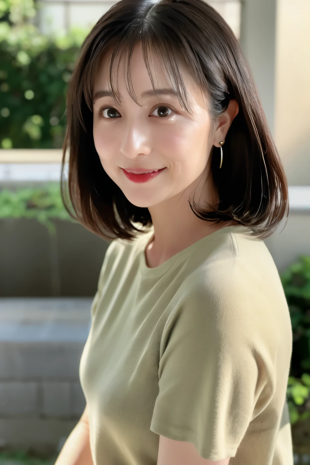 She has big 。