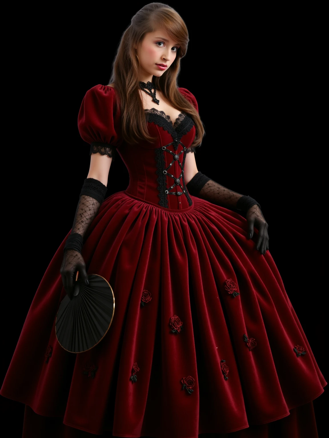 "capuz vermelho, cabo, espartilho, vestir, saia vermelha | cesta de frutas | Rosto detalhado, olhos detalhados, detailed lips, detailed eyelashes, beautiful hands:1 mulher nua.2, good hands:1 , Olhos azuis:1 RedHoodWaifu:1