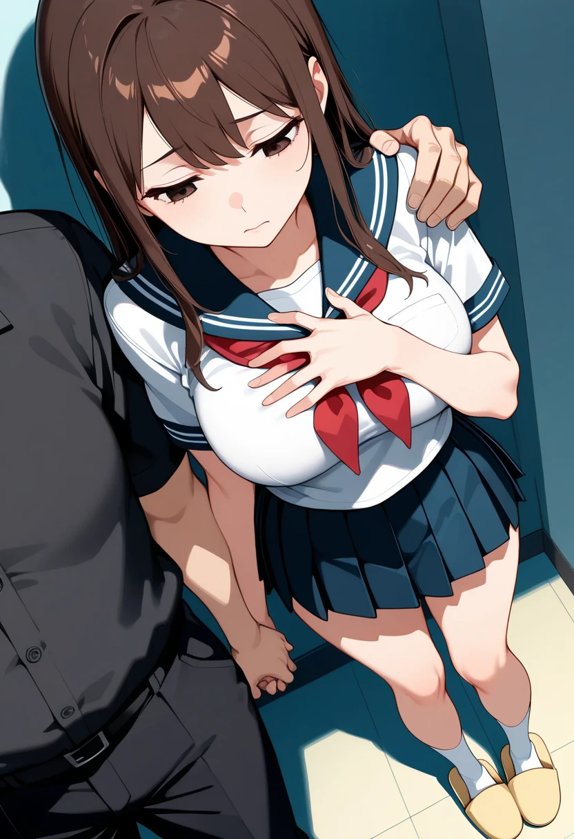 meticulous expression、Erotic、game CG、comics、multi view、high school girl、uniform、mini skirt、(black stockings)、Panty shot、The cloth digs into my crotch、(Perspective from the ground up)、((Composition looking up))、Vibrant skin、beautiful hair、black hair、long straight hair、lift up the skirt、shorts、sexy lingerie、shame、between legs、Open chest、standing position、