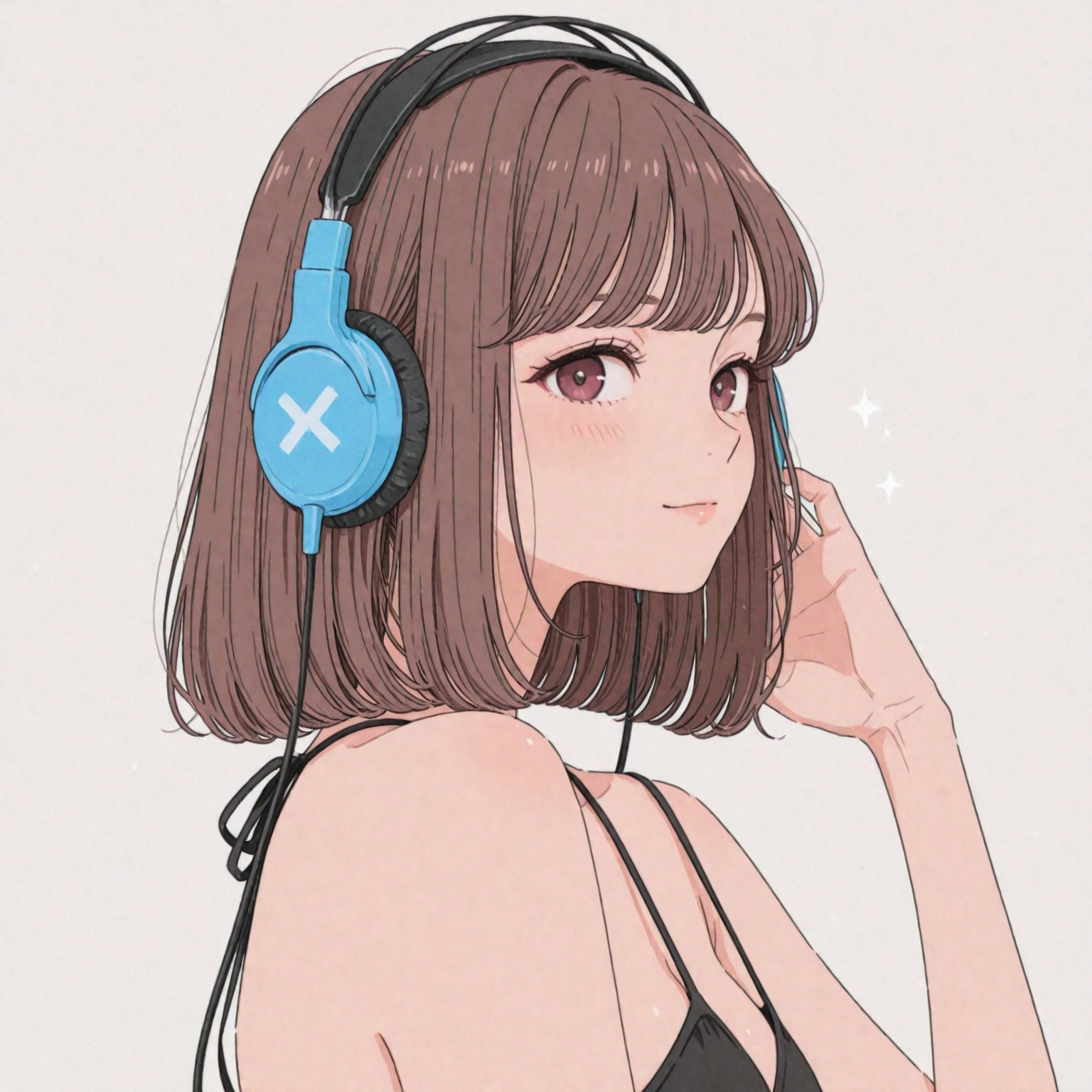 Solo,(masutepiece:1.2), (Only from the neck down:1.5),Best Quality, hight resolution, , 2 girl , blue eyes, , brown hair,deep skin, NSFW,,(Absolute area:1.3), , ((soft skin, ,crass room, close-up,Fair thighs,knee high , (wears pantyhouse, , Miku Nakano, Headphone set Around Neck, bent forward pose , (squeezing own breast)), , (wears black lingerie bralette ,), (thiicc Giggly a shape butt) face view, ((looking at viewer)), (wide waist, (kissing with boyfriend),