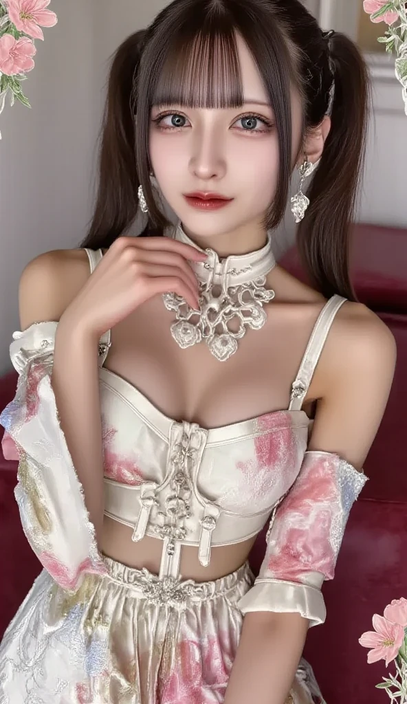 ((masterpiece:1.4)、(Highest quality:1.4)、(Realistic:1.7))、Masterpiece:1.4、(Top-notch rendering:1.4)、Super Beautiful Girl 5、Ultra-Realistic Portraits、((1 Girl:1.4))、Shiny natural skin texture、(Fashionable outfits:1.4)、(Sexy red corset:1.4)、(Sexy super mini skirt costume:1.4)、(An outfit that emphasizes beautiful breasts:1.4)、Attractive girl、19 years old、(Cute Tattoos:1.4)、(Perfect female body:1.4)、(Girl portrait photography:1.4)、8k、(Photorealistic images:1.4)、(Standing:1.4)、(Upper body photo:1.7)、Fantasy art、Soft front light、(Beautiful Face:1.4)、Beautiful breasts、Large Breasts:1.2、sexy ass、Detailed eyes、Beautiful and attractive eyes、Beautiful Eyes、(Beautiful girl with a slim waist:1.4)、(Narrow waist:1.4)、(9-body proportions beautiful girl:1.4)、(A beautiful girl with long legs and a good figure:1.4)、Beautiful feet:1.2、Raw photo、Red lips、Red high heels、(choker:1.4、necklace:1.4、Earrings:1.4)