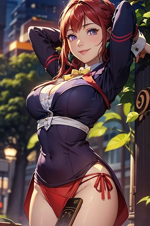 ((Tabletop, highest quality, High resolution, , Pixel Perfect, 4K, ))), Beautiful woman,, alone, beauty、The whole body is visible、 (((Sexy Witch Cosplay), Long dark blonde wavy hair、Off-the-shoulder jacket, Dark blue flared skirt、Witch Hat、Mid-wave hair, bangs, Brown Hair)), ((Brown eyes, Beautiful eyelashes, Realistic eyes)), ((Detailed face, Blushing:1.2)), ((Smooth texture:0.75, Realistic texture:0.65, Realistic:1.1, Anime CG Style)), Center of chest, Dynamic Angle, Perfect body, ((,)), Leaning forward、、、Very embarrassing panic smile, 、Castle town park、Sit on a bench、(Spread your legs、, Pink floral lace panties are fully visible、、、、)、Angle from below