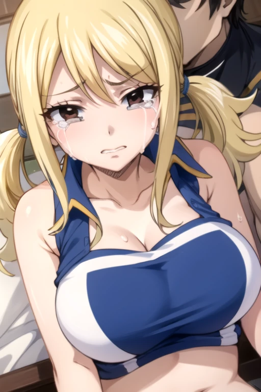 Highest quality、Highest quality、nsfw,Landmine fashion girl style、(Lucy、Fairy Tail Style、Gang rape、A guy with dark skin is masturbating while giving a blowjob to a big, thick dick、There are faint swimsuit tan lines)、A luxury hotel with a view of the city at night、Best Eros、、Both of them are sweating and the man is inserting his penis into her vagina.、Extra large saggy breasts 1.5、Puffy huge erect nipples,Super huge areola 1.4、A large amount of breast milk is coming out、Completely naked、With pubic hair、He puts his dick inside her vagina、A large amount of semen is ejaculated into the pussy and it overflows、