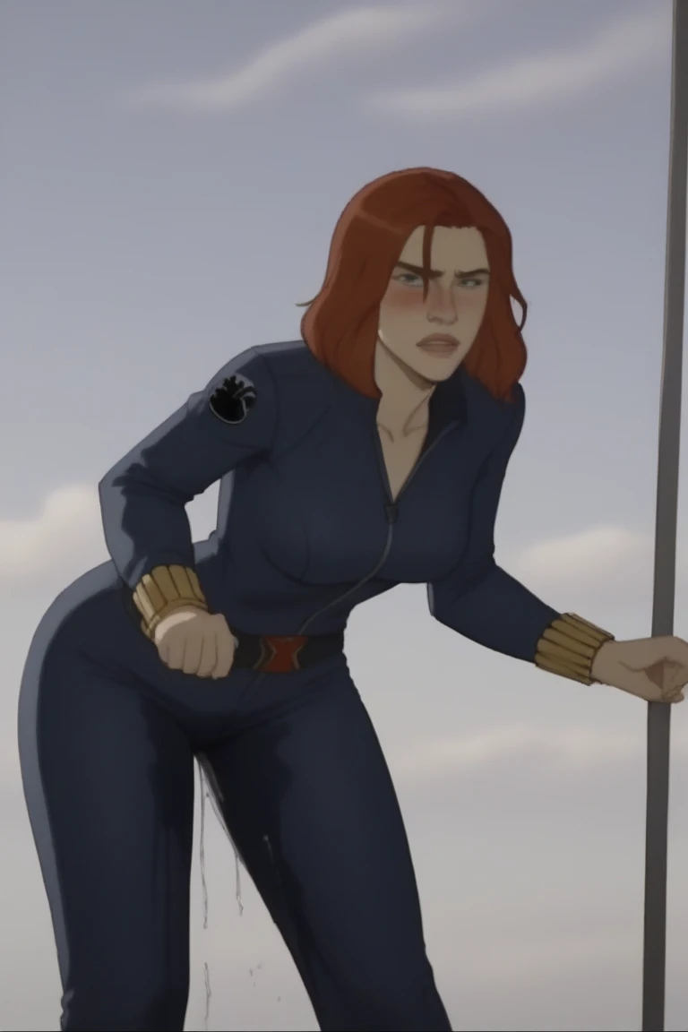 ASCIImasterpiece, ((best quality)), ((highly detailed)),((detailed eyes, deep eyes)), ((1girl:1.2,solo:1.2)), ((large boobs:1.3)), gwentennyson:1.2 ,long hair,beautiful hair, ((red hair:1.4)), night, looking at viewer, long hair, belt, smile, outdoors, sky, bodysuit, small_round_boobs, gloves, white gloves, holding, captain america shield, captain america outfit,night sky, parted lips, holding shield, star (sky), building, blue bodysuit, pouch, clock tower, lips, clock, brown belt, bangs, star (symbol), starry sky, superhero, standing, tower, impossible clothes, turtleneck, long sleeves, belt pouch, buckle, belt buckle, high ponytail, cowboy shot, tree, city, artist name, skin tight, lamppost, teeth, sidelocks(masterpiece:1.1),(best_quality:1.1, ultra high res,4K,ultra-detailed:1.2), (vibrant_color:1.2) (Beautiful,huge_Breasts:1.2) <lora:gwentennyson:0.9>