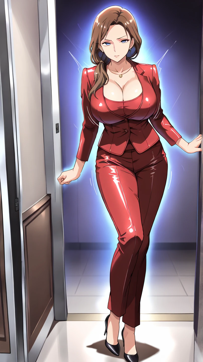 Resident Evil 6,ada,Ada Wong,ultra-quality,Photorealsitic,a red jacket,Black leather pants,An ultra-high picture quality,Digital SLR,Based on anatomical grounds,Depicted in detail,Colossal tits,A slight smil,Detailed face,realistic skin textures,​masterpiece,Vivid details,perfect anatomia,Super Detail,sexy  pose,Complex 3D Rendering,Spreading legs、Raising arms、Depicting a single woman、