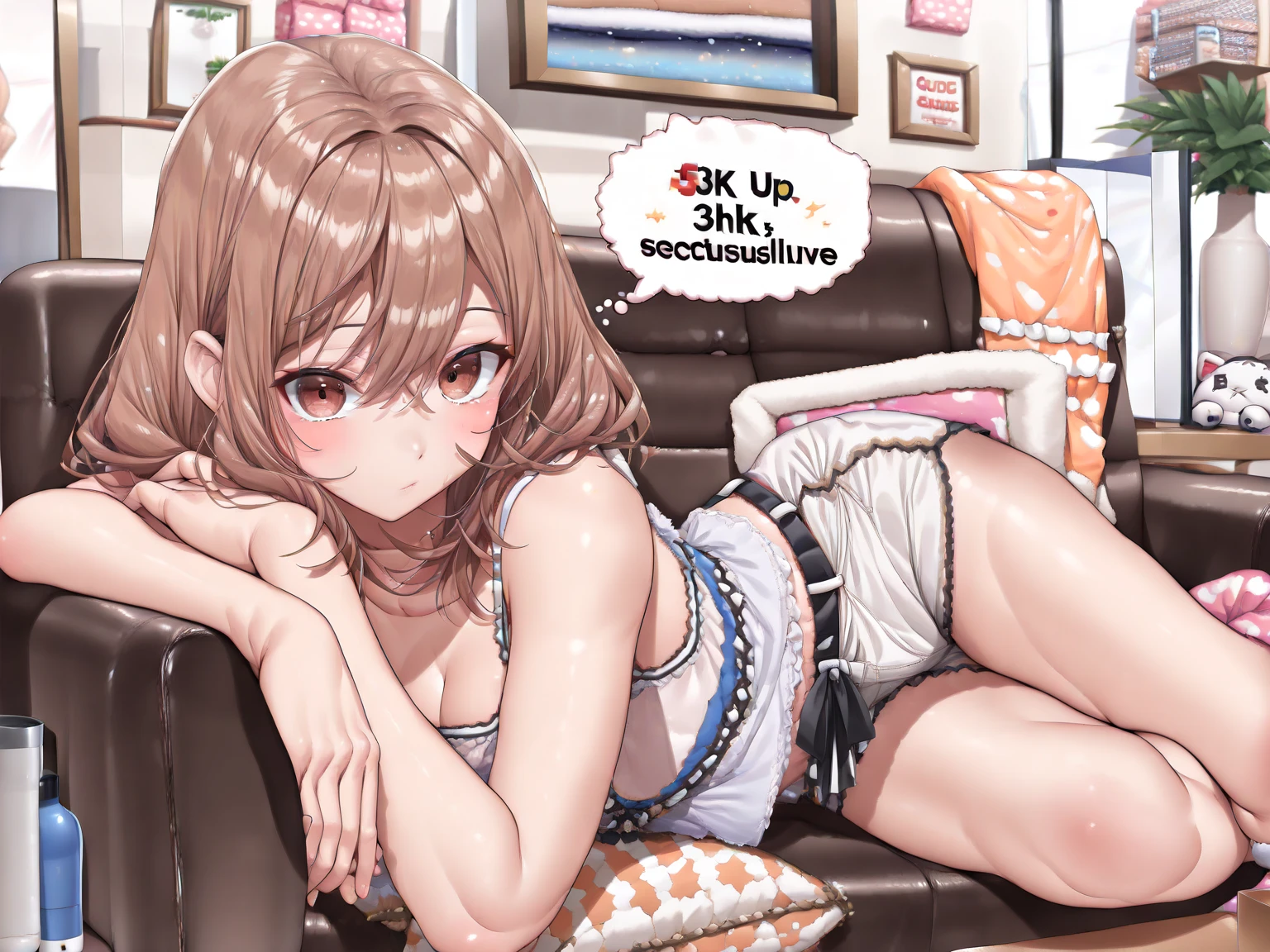 ((Small Breasts)),nsfw((,lying in bed),,((nsfw, 1boy and 1girl, vaginale, missionary))、One Woman、Highest quality、Very delicate and beautiful、I、((10 years old ))、Japanese Girl、Primary school students、((Very short bangs))、((Bangs))、Light-colored hair、Brown Hair、Short Bob、Cute face、Cute like an idol、Yellow Eyes、Are thin、Slim figure、Bright room、Sweat、Pink Bra、Pink Panties、