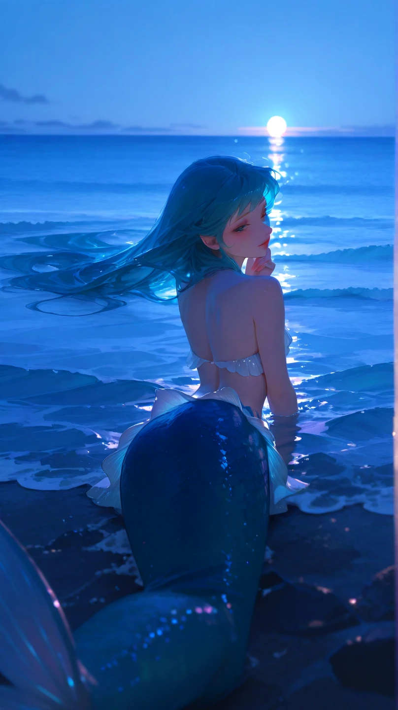Elza from frozen 2 naked masturbating on the seashore at night licking her feet
