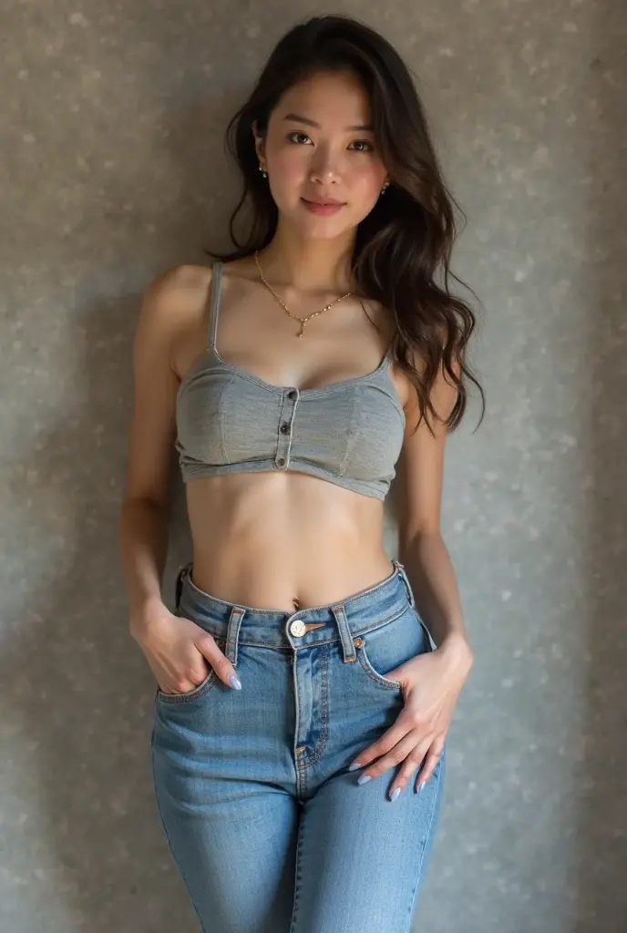(8k, melhor qualidade, obra-prima, ultra highres:1.2), 1 menina, corpo inteiro, selfie, inclinada para o espectador, bela mulher latina de 18 anos, short jeans, peitos grandes, blush, sorriso, brincos de jaqueta, corpo apertado, corpo em forma, interior shaker, arte oficial noturna, ultra alta res, fotografia profissional, foco nítido, HDR, 8K分辨率, detalhes intrincados, detalhes sofisticados, profundidade de campo, DSLR RAW, fotorrealista