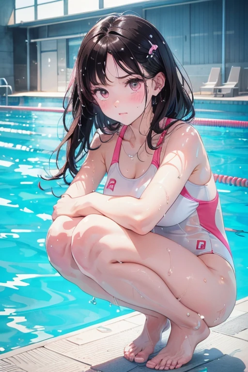anime cute girl pool