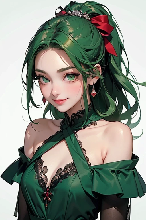 (Highest quality, masterpiece:1.2), High resolution, Very detailed, Realistic:1.37, Fantasy, An illustration, Green Eyes、Queen, ((Red lace swimsuit)).Platinum decoration、beautifully、Eyeshadow Red、Thick eyebrows、Long eyelashes、pupils are black、Her hair is dark green、Gold crown、Kissing Face、Embarrassing、Beloved by the crowd、Hair is green、Braiding、hair ornaments、Keep the image of your face、((Cat Pose))、((Meow Pose)).((Meow with both hands))