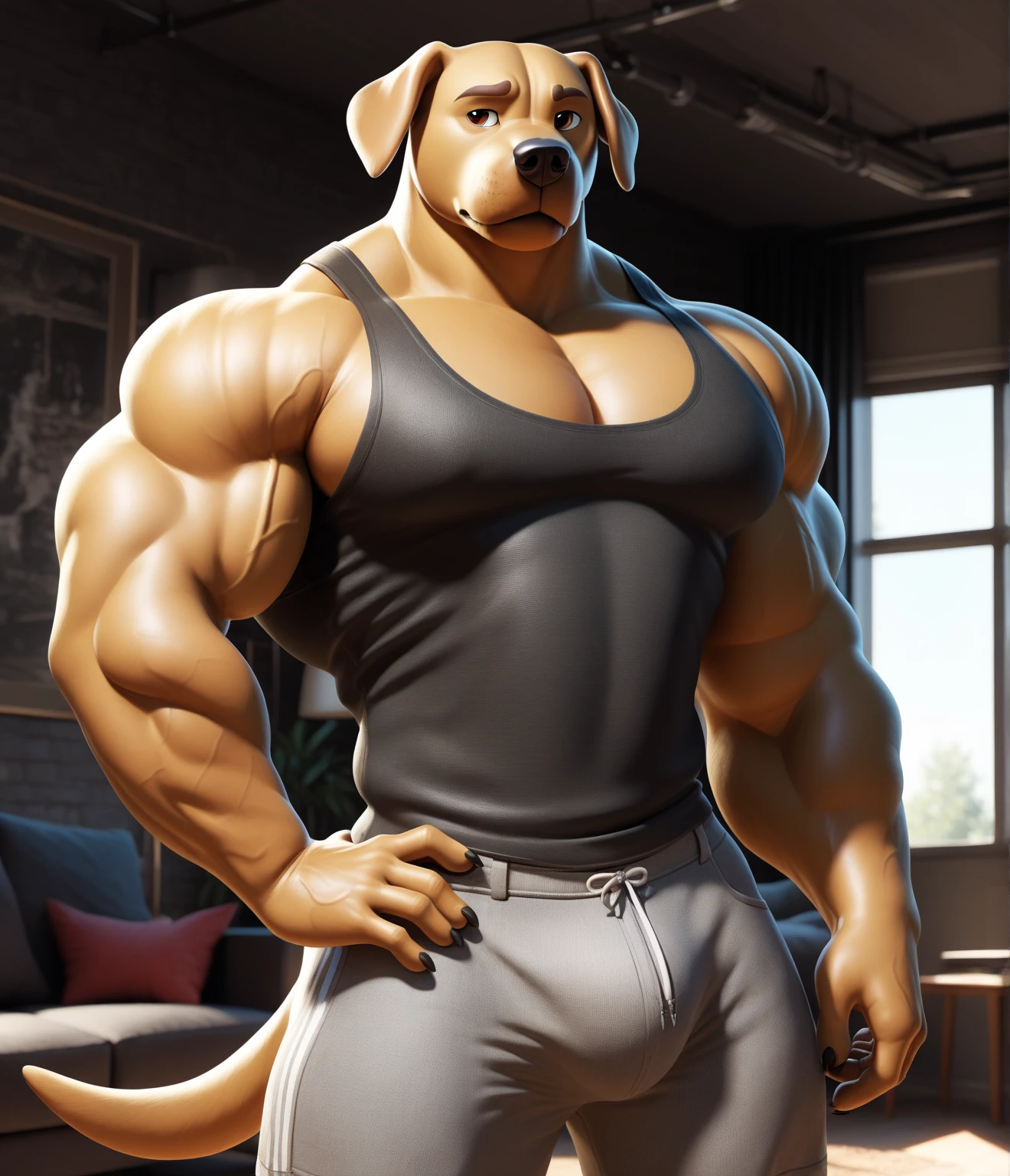 Breed a lean dog with muscular human body --auto --s2