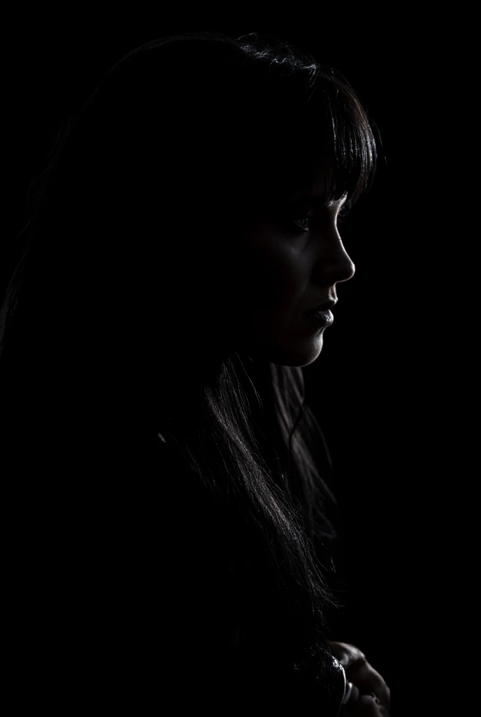 1girl,curly hair,in the dark,deep shadow