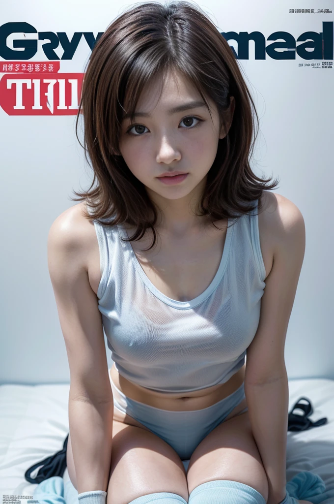 Model and background intact, American high school yearbook, beautiful woman, magazine pose,