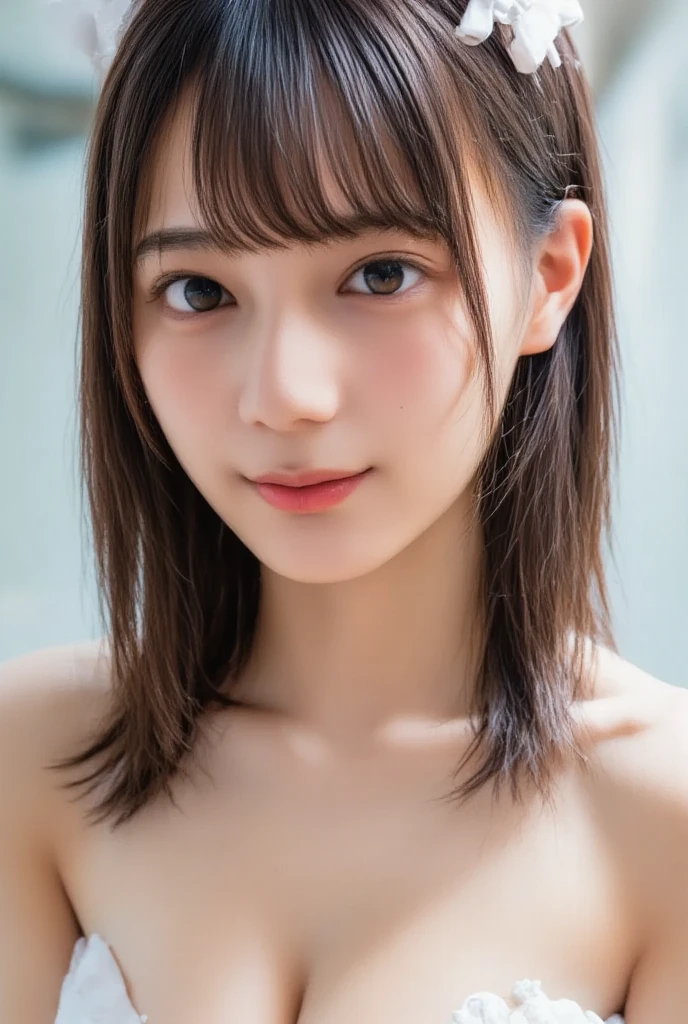 one girl, (a beauty girl, delicate girl:1.3), (16 years old:1.3),dynamic pose,(wet,Sweaty), break,(nude:1.5),((nsfw,bare breast,topless,bottomless,nipple,Small areola)),outdoor,sitting,bench break, very fine eyes, (symmetrical eyes:1.3),(navel), break, (city), perfectly trimmed fingers, break, small breasts, brown eyes, parted bangs, brown hair, break, (eyes and faces with detailed:1.0), break, (masterpiece, best quality, ultra detailed, detailed face, 8k),