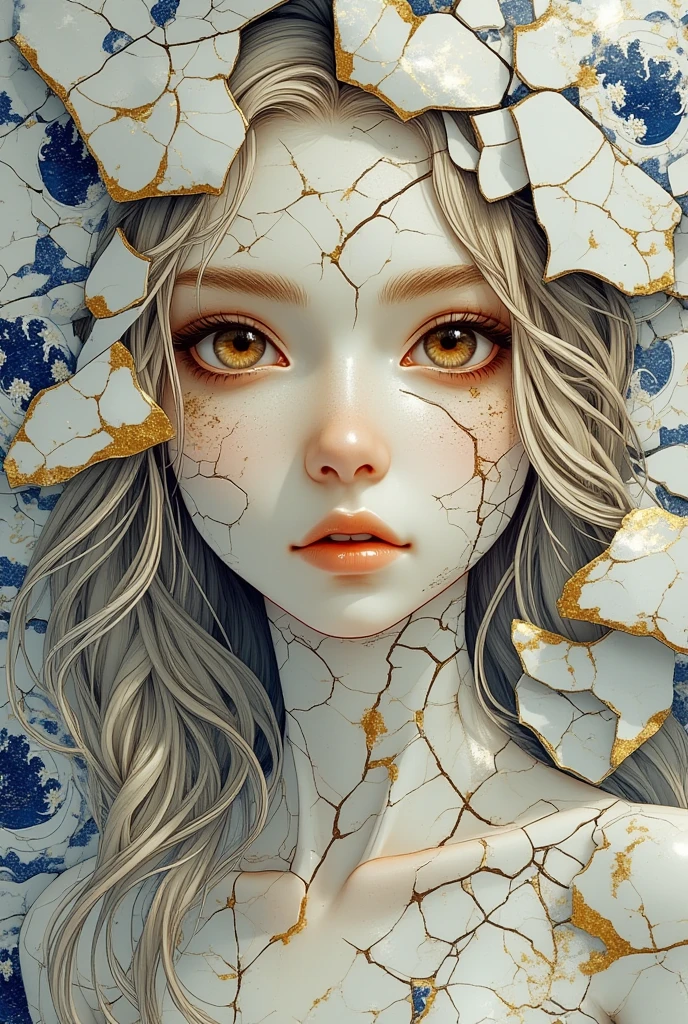 (masterpiece, best quality:1.2), (cracked skin:1.16), crack, rose, flower, glowing, petals, 1girl, solo, (ahsoka tano:1.1), from star wars the clone wars, (orange skin:1.1), white and blue outfit, blue eyes, white face markings, exposed shoulders, tentacle hair, striped hair, looking at looking at viewer