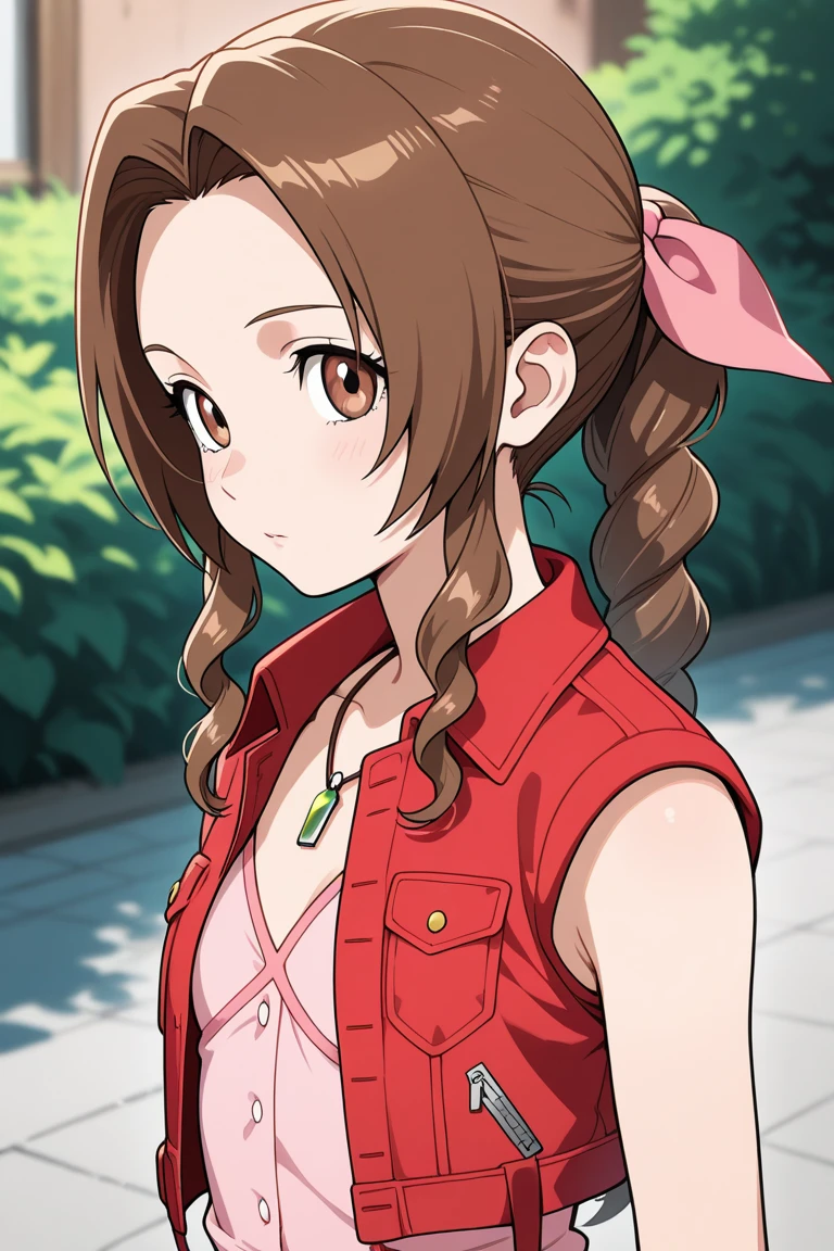 (masterpiece, best quality), 1girl, Chocolate Brown Low Chignon with Braided Wrap, Sizes M to Z breasts, <lora:dissidia_v0_2_prod:0.8> dissidia