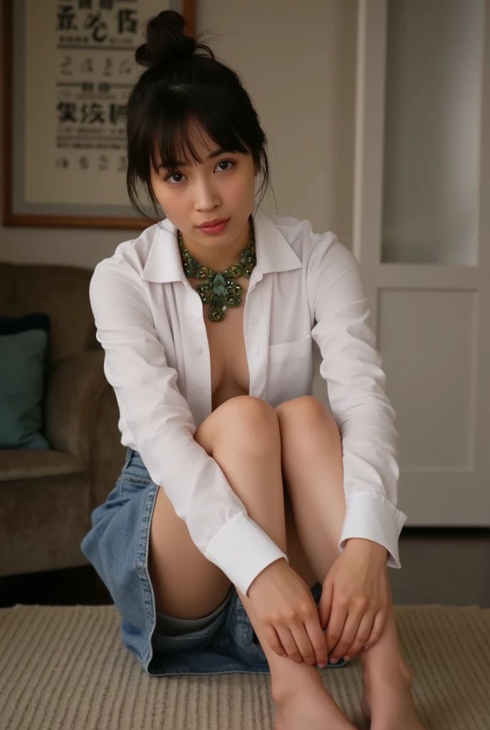 NSFW, (masutepiece, Best Quality, photographrealistic:1.4), (Shiny skin), (nffsw, 8K Wallpaper, High resolution), Perfect Anatomy, Cinematic lighting, Physically-based rendering, Award-winning, highlydetailed skin, extra detailed face, Eyes with beautiful details, Carl Zeiss 85mm F/1.4, BREAK, (((1man and 1girl, Having :1.5)), On the floor, BREAK, Very cute 25-year-old office lady, (Pink wavy semi-long hair and bangs), small tits, (Unbutton a wet white blouse, Black Pleated Skirt Lift, Black Knee High Socks, lowfers:1.3), View from below, (Naked:1.5), (flat chest:1.5), ,((1man with 1woman,Having :1.5)), (Short hair:1.5), (Scary face),((cowgirl style)), ((girl on top)),((Naked without bra)), ((Feeling Orgasm)),((Naked topless)),((Insertion of male genitalia)),((Open your legs)),((Asian Beauty)),((with a look of ecstasy))