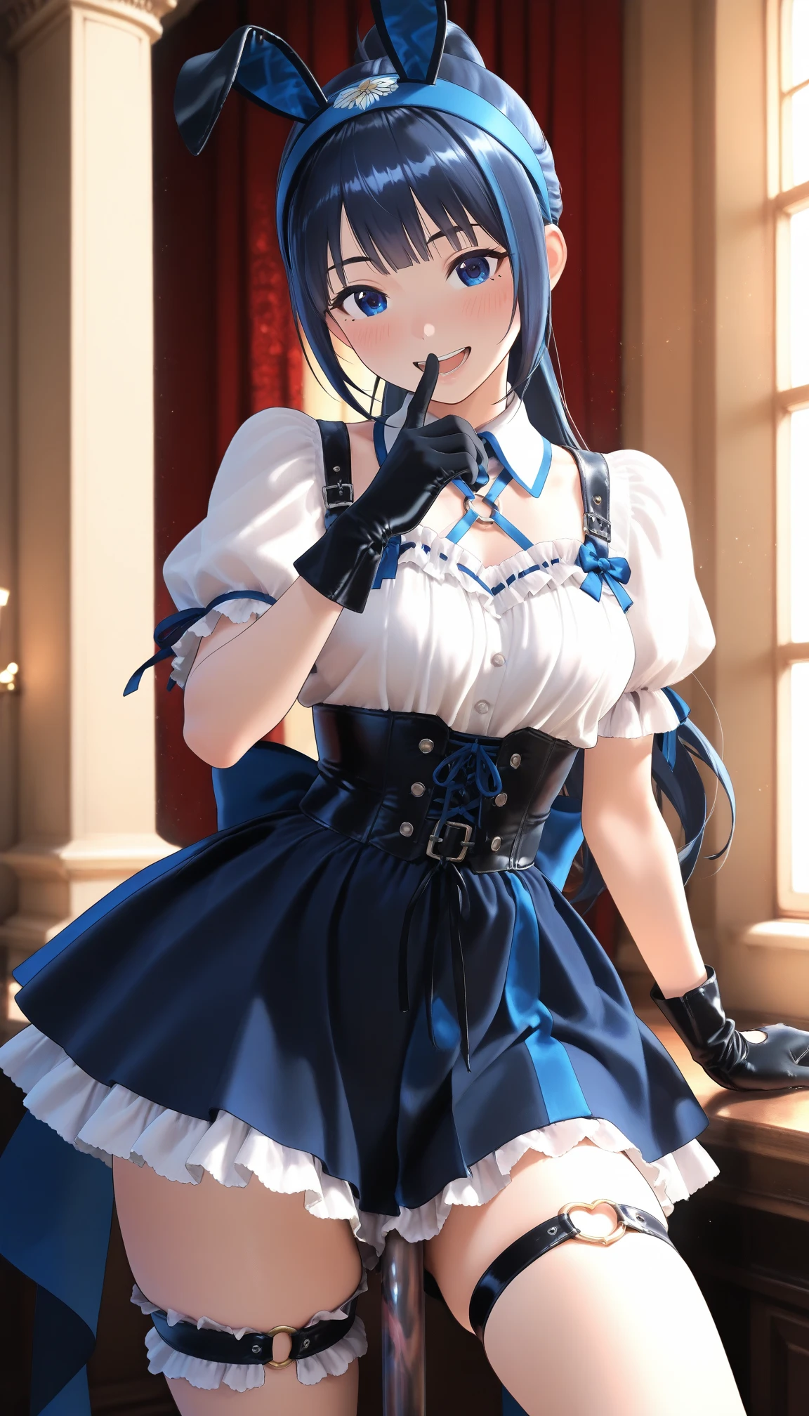 masterpeice, detailed, best quality, hentai, 1girl, 1boy, boys hands behind Suiseis head, diclk in her mouth, big dick, thick dick, in her mouth, saliva dripping on her body, shoving dick down her throat, crying, eyes barely open, Hoshimachi Suisei, dick in her mouth, blowjob, deepthroat, tears falling off eyes, choking on dick, eyes rolling back up the head, half lidded eyes, realistic, oral, fellatio, rolling eyes, naked