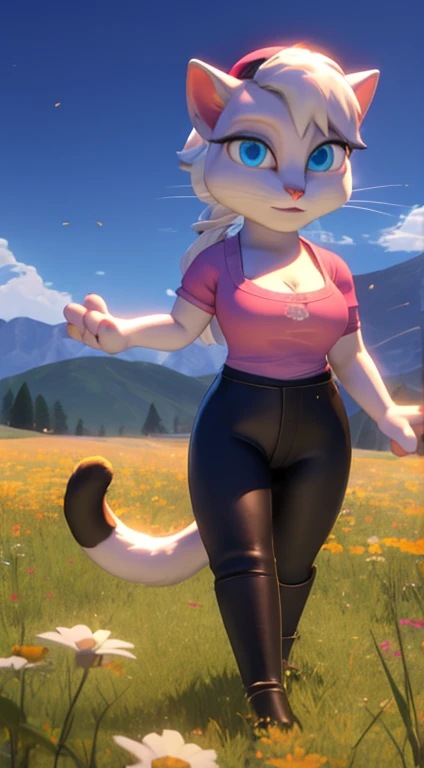 Highest quality,
masterpiece,
Ultra-realistic,
Super detailed,
Beautiful details,
4K，8K，upper,
pixar,
Photo realistic,
Medium Shot,
Background is ((mountain)),
(((mountain view))), 
Realistic lighting,
hiking girl,

((Anthropomorphic rabbit)),
Detailed animals,
Complex patterns,
(Furry:1.35),
(All skin is grey:1.35),
(The body is fluffy and bushy:1.1),
Realistic fur,

(((Human hand))),

(Judy Hopps face:1.35),
(((ponytail hairstyle))),
((side part bangs)), bangs,
((dark gray hair)),
Purple eyes,
{Eye highlights, Clear eyes, Eyes sparkling, Large, round pupils},
Detailed Iris, 
(Eyebrows raised:1.2),
(Crescent eyebrows:1.3),
(Bunny ears:1.3),
smile,
innocent smile,
((round face)),
raised corners of mouth,

The woman is wearing ((fleece jacket)), 
The woman is wearing ((trekking bottoms)), 
carry a backpack,
((navy fleece jacket)),
((khaki bottoms)),

(alone:1.5),
(1 Female:1.5),
Only 1 character,
Perfect Anatomy,

Lighting forward,
Lighting front,
sunlight, 
Intricate details, 
Ray Tracing, 
Realistic, 