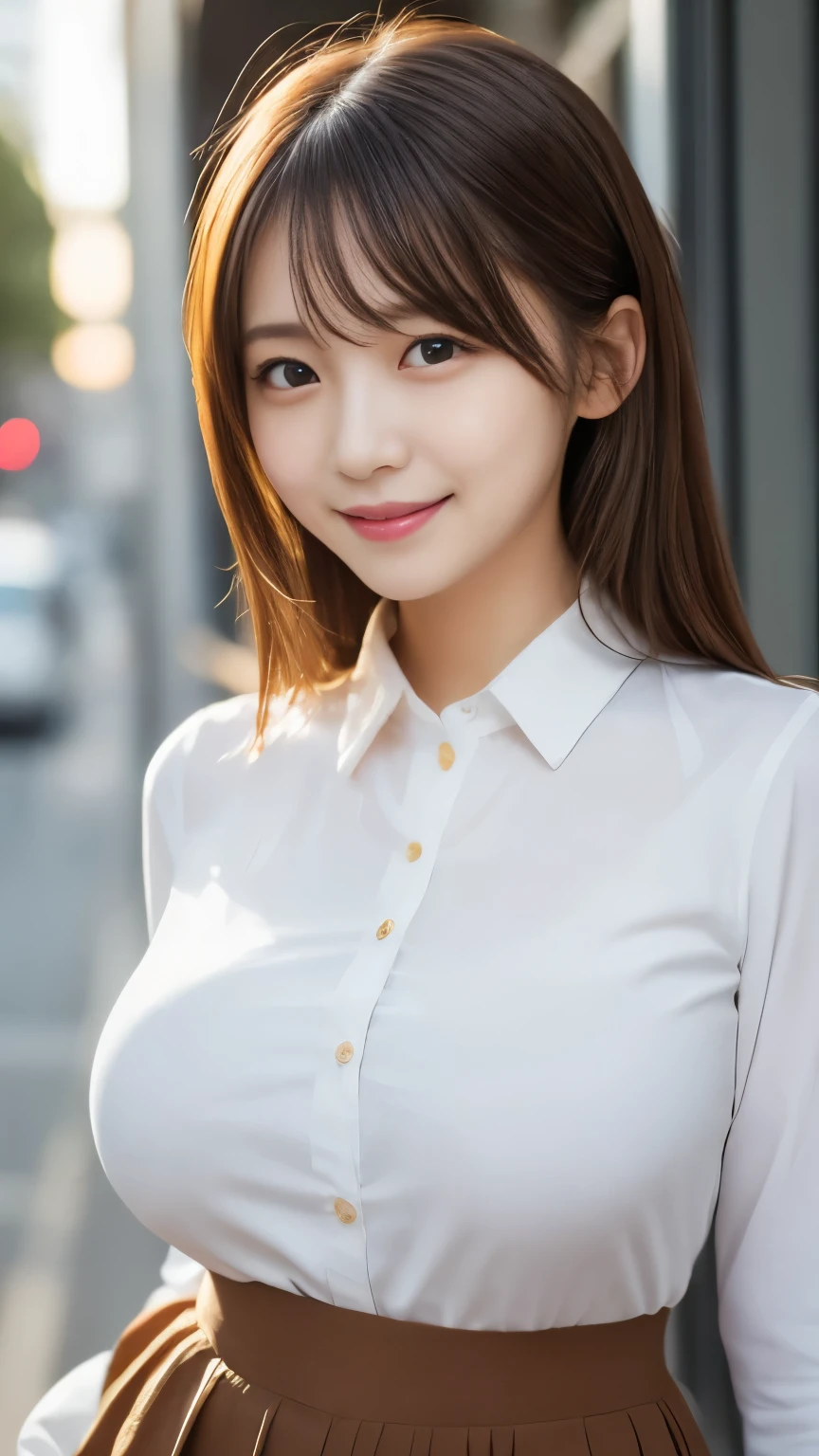 (masterpiece, best quality:1.1), (8k, raw photo, photo realistic:1.2, f22), (shiny skin), detailed skin, long hair,detailed face, detailed eyes, smile,BREAK, real world, intricate details, smil, BREAK, 1girl, (Water color shirt), BREAK, (office:1.4), BREAK
