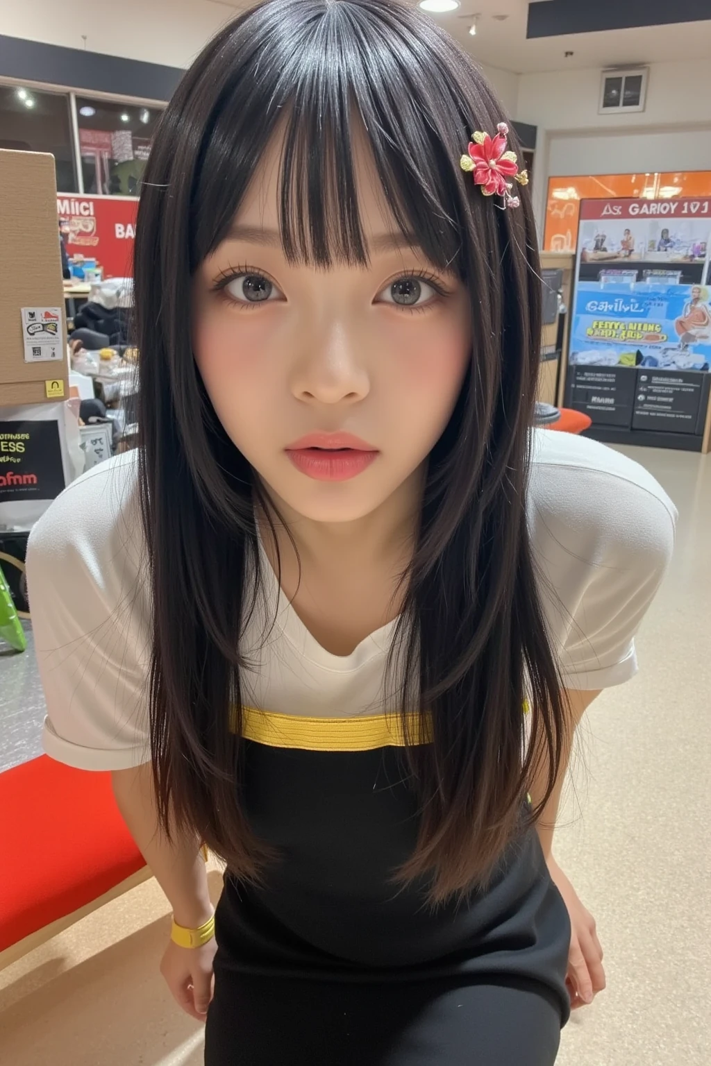 cute japan woman dinner
