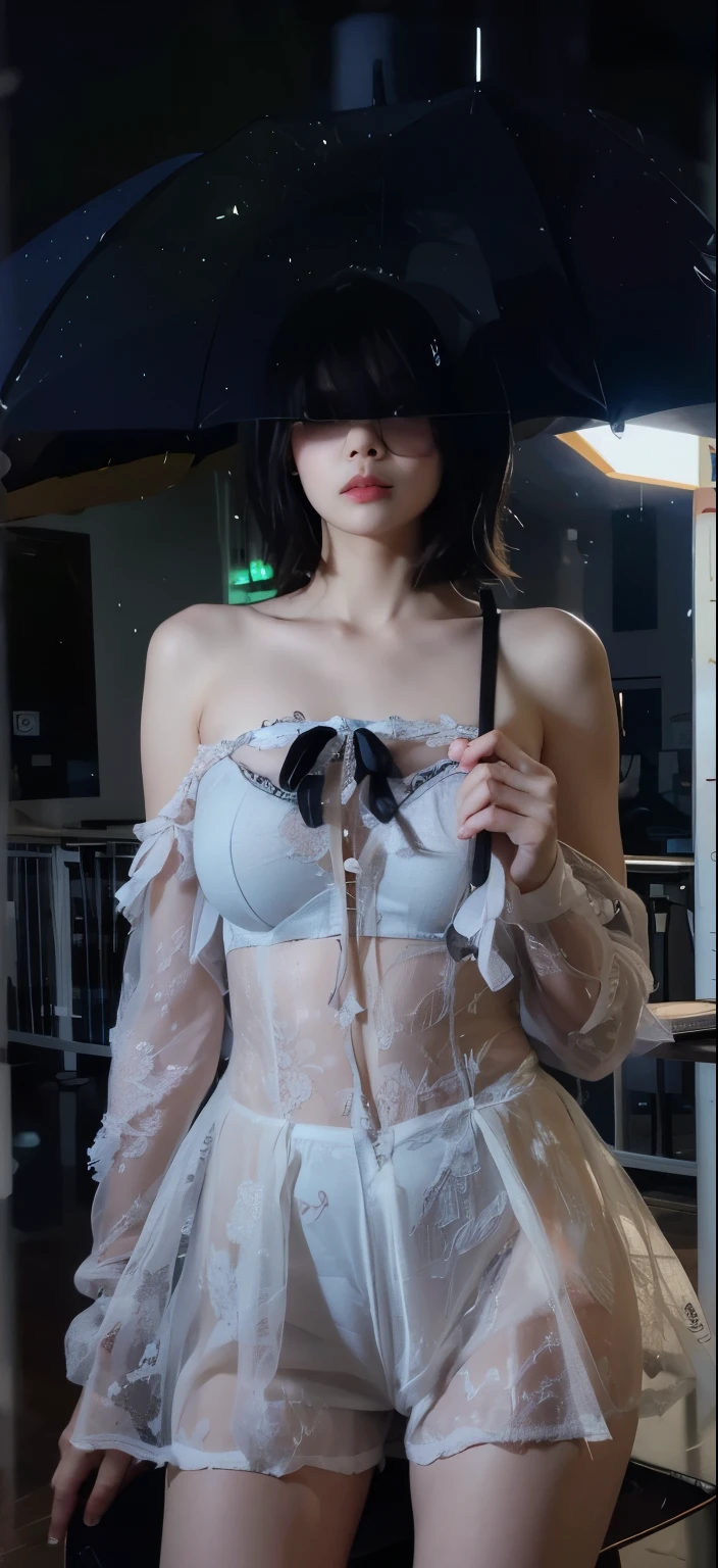 ((high quality)),Tabletop,(Detailed depiction of the local area:1.2),One female、Slim woman、Gray Eyeouth closed,eyelash,View your viewers,Portraiture,White Theme,short hair、Black Hair、Yoruhano. 2 Types、Walking down the street with a smile、from the front、Slingshot、High leg cut、Coffee shop clerk