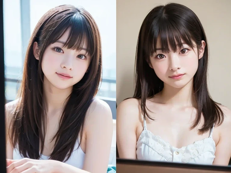 The cruel expressions of beautiful and adorable Japanese supermodel cosplayer girls