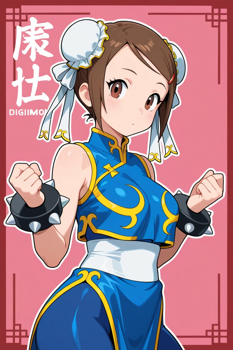 perfect eyes:1.2, detailed eyes:1.4, yurims, braided ponytail, brown hair, brown eyes, smile, open mouth, headband, dougi, spandex, gloves, fingerless gloves, leggings, cowboy shot, 1girl, solo, (masterpiece:1.6, best quality), 8k, insane details, intricate details, hyperdetailed, hyper quality, high detail, ultra detailed, professional, HDR, ray tracing reflection, cinematic lighting,
