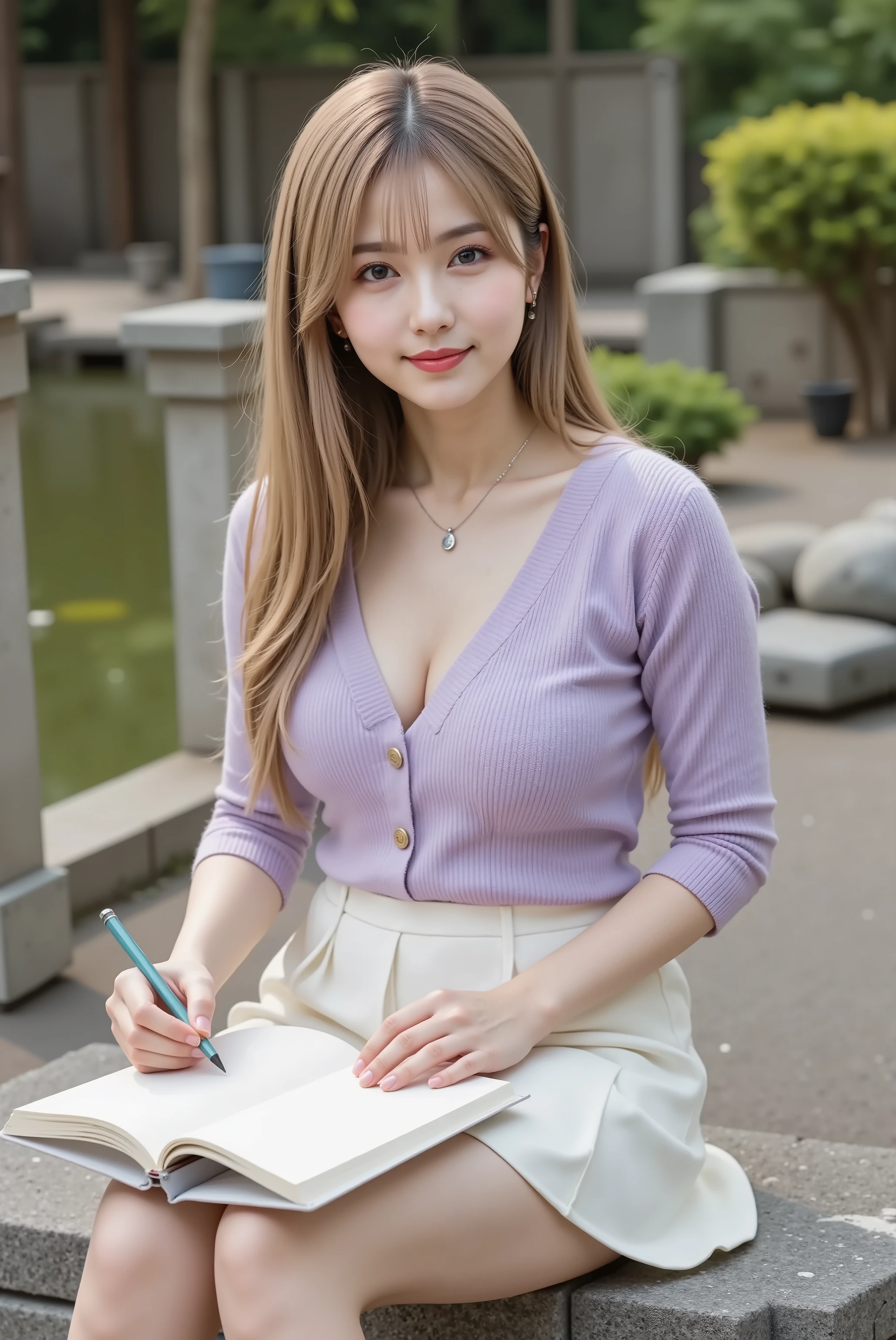 (((neat woman, perverted:1.9,dressed up,deep make up:1.8,touch own nipples over clothes:1.9,little pussy juice:1.9))),(((kneeling on the desk,hand between legs,kind big smile:1.8,blush:1.8,deep cheek:1.8))),please touch me,eat me,tempting viewer,i want you))),(((blush,blush,deep cheek,deep cheek)))),(cinematic lighting), (Photo real:1.4)、(A hyper-realistic:1.4)、(Photorealistic:1.3)、 (gentle lighting: 1.05)、(Improve the lighting quality of your video:0.9)、 32k、25years old woman、photorealistic lighting、Back lighting、Facial Lights、Ray Trace、(bright:1.2)、(Increase quality:1.4)、 (best quality real texture skin)、Fair eyes,delicate face、 Close-up of the face, ((((Wearing the tight collared white shirts,purple pretty panties:1.5,high-heel:1.4))),(Bodyline mood improvement:1.1)、Glossy skin、good figure,perfect anatomy,Beautiful actress,(((beautiful huge breasts:1.8,slender waist,slender hip,long slender legs,8heads tall))),(((8heads tall))),(((brown wavy midium hair,bangs))),(((sweat skin,shiny skin,in the beautiful library,super clean night view,in the night))),