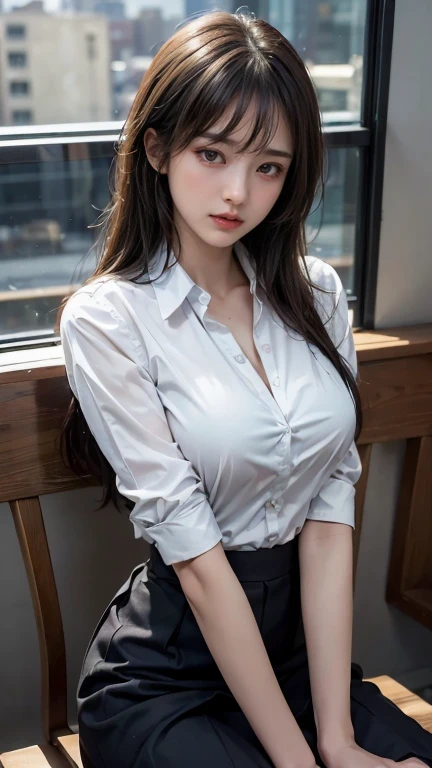 One guy,(8K, RAW photo, Photorealistic:1.25) ,( Gloss on lips, eyeslashes, gloss face, Glossy glossy skin, best qualtiy, 超高分辨率, depth of fields, color difference, Caustics, Wide light, naturalshadow, Kpop idol)Sit at home,big white legs,European style,big assa,huge tit,huge tit,huge tit,Exposed breasts,Dress revealingly,sliver long hair,Raised sexy