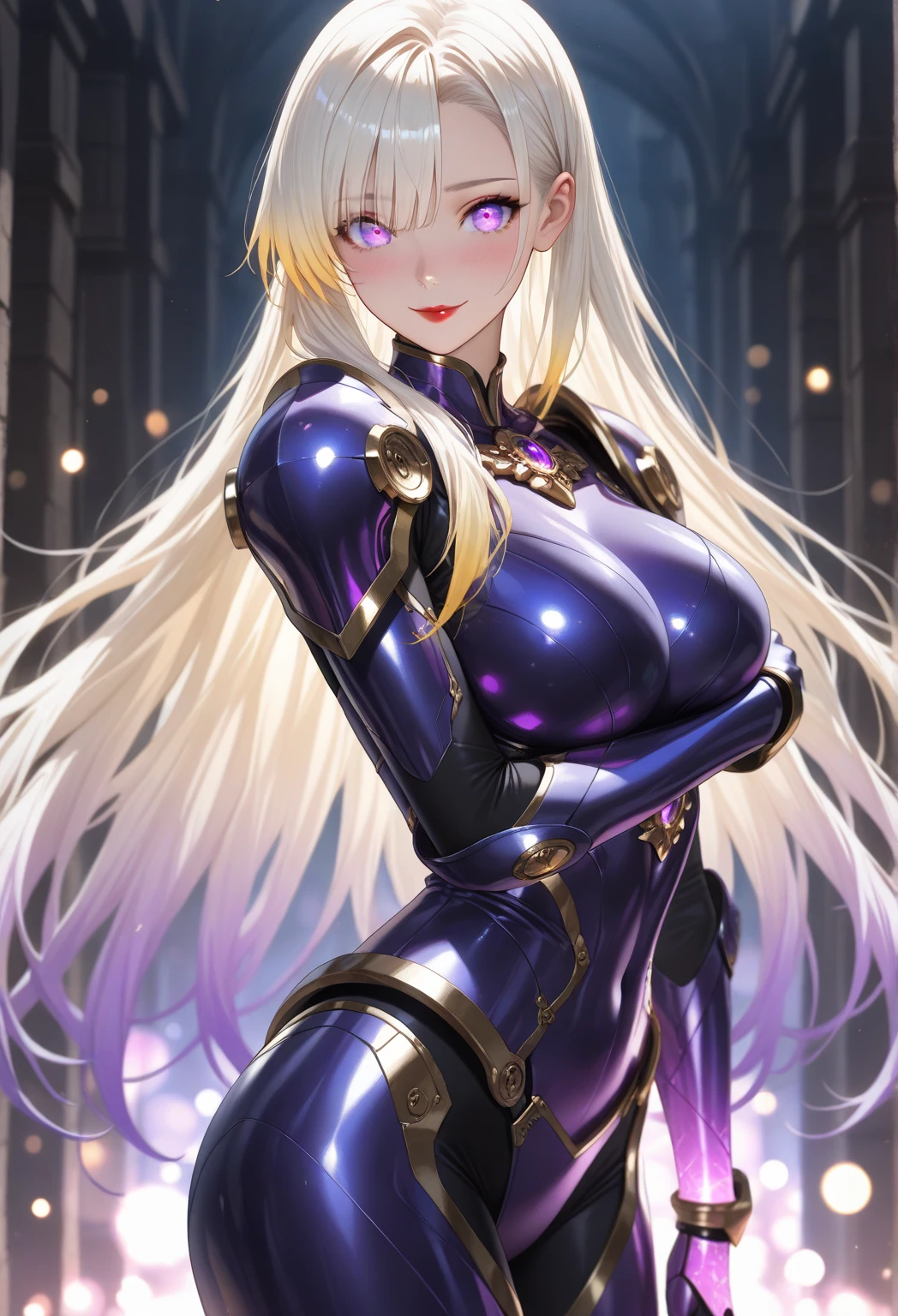 nsfw,Master piece,best quality,ultra-detailed,valkyrie,(1 girl),beautiful girl,panty shot,cameltoe,garter belt,seductive young woman,beautiful breasts,full body,standing,armored dress, (blonde single braid),big blue glowing eyes, (beautiful detailed eyes), cute,cool,pale skin,lips, (holding ornate longsword),(white side-tie panties),fantasy cathedral,(embarrassed),(aroused),black collar,sweat,stand,open legs,Choker with chains,tentacle, sewer, tentacle controlMaster piece,best quality,ultra-detailed,valkyrie,(1 girl),beautiful girl,beautiful mature face, (cameltoe),garter belt,seductive young woman,female focus,beautiful breasts,full body,(perfect body),standing, ((purple cyber suit)),covered all over, (blonde single braid),big bright green eyes, glowing eyes, (beautiful detailed eyes), cute,cool,pale skin,lips, (holding ornate longsword),fantasy cathedral, seductive and confident smile,(aroused),black collar,sweat,stand,open legs,blending sci-fi and fantasy elements,(hair, realistic:1)