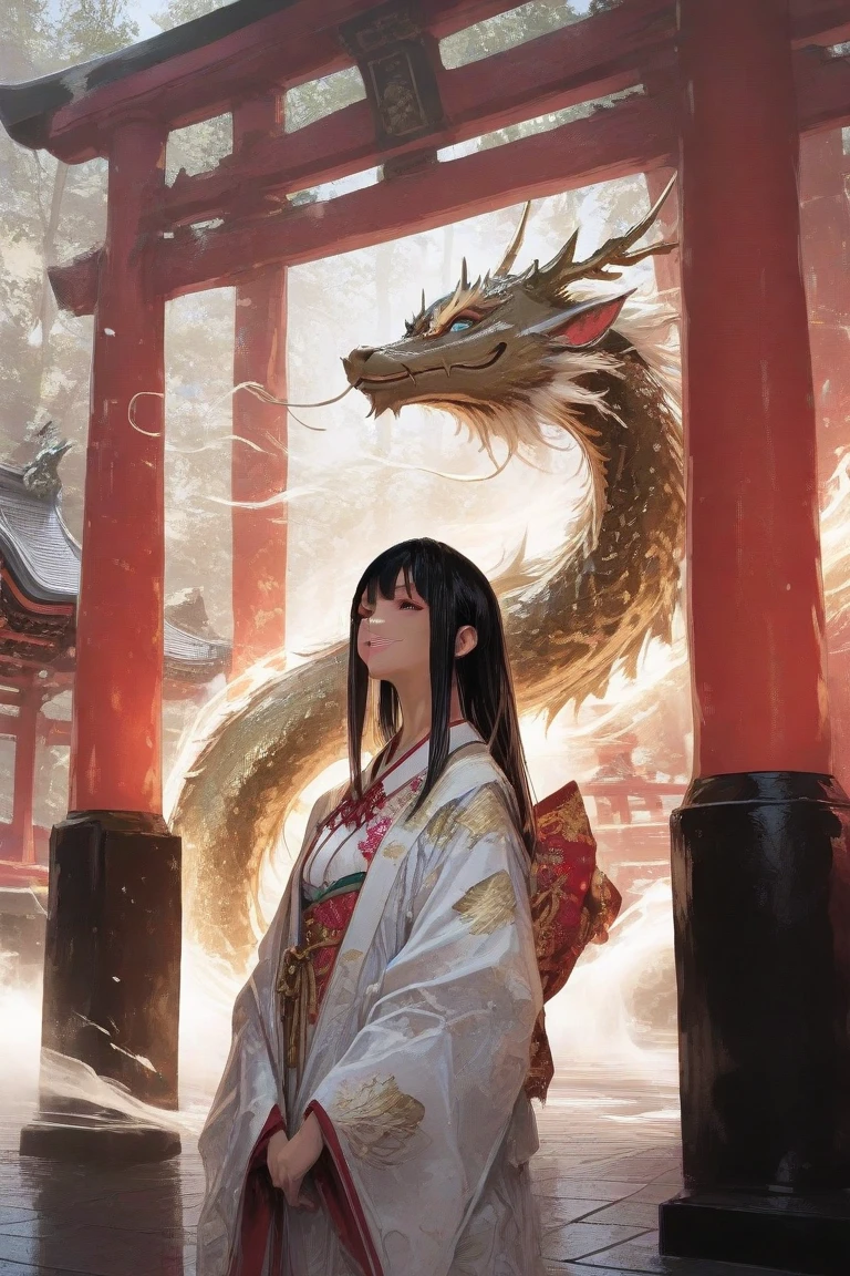 /imagine "A young warrior with long, silky hair, with a beautiful and captivating appearance. He wears a detailed traditional Japanese kimono, and two katanas are firmly attached to his waist. The young man is facing an imposing and majestic Chinese dragon, its scales shining with a touch of realism. Art must be anime style, but with a high level of realism and impressive detail, capturing every nuance and expression. ultra high quality."