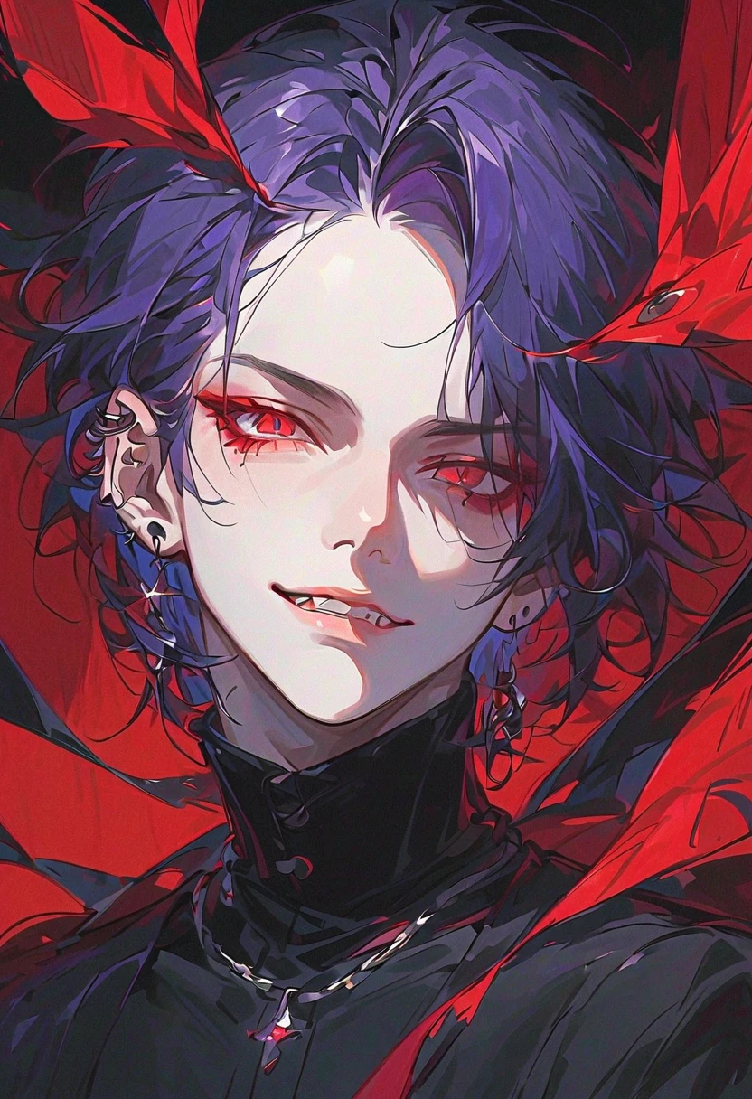 A beautiful girl with delicate facial features, white single ponytail, demon horns on her head, tattoos on her face, golden glowing eyes, a glowing long sword, monster in the background mist, from the side, fierce eyes, extremely angry expression, roar, battle posture drawing,