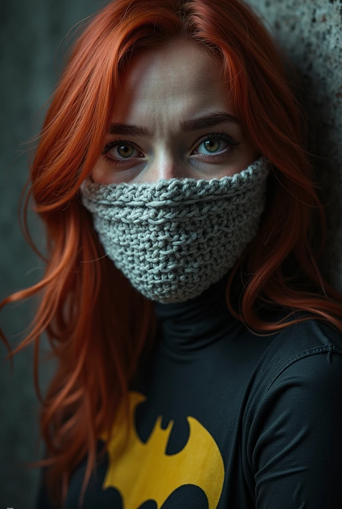 cat mask covering the face, GTA V, arte da capa, estilo realista, symmetric highly detailed eyes, trending on ArtStation, RHADS, "Red Hair" ou "cabelo vermelho". GTA V. Cabelo longo, Ginger, Mulher, Feminina, Menina